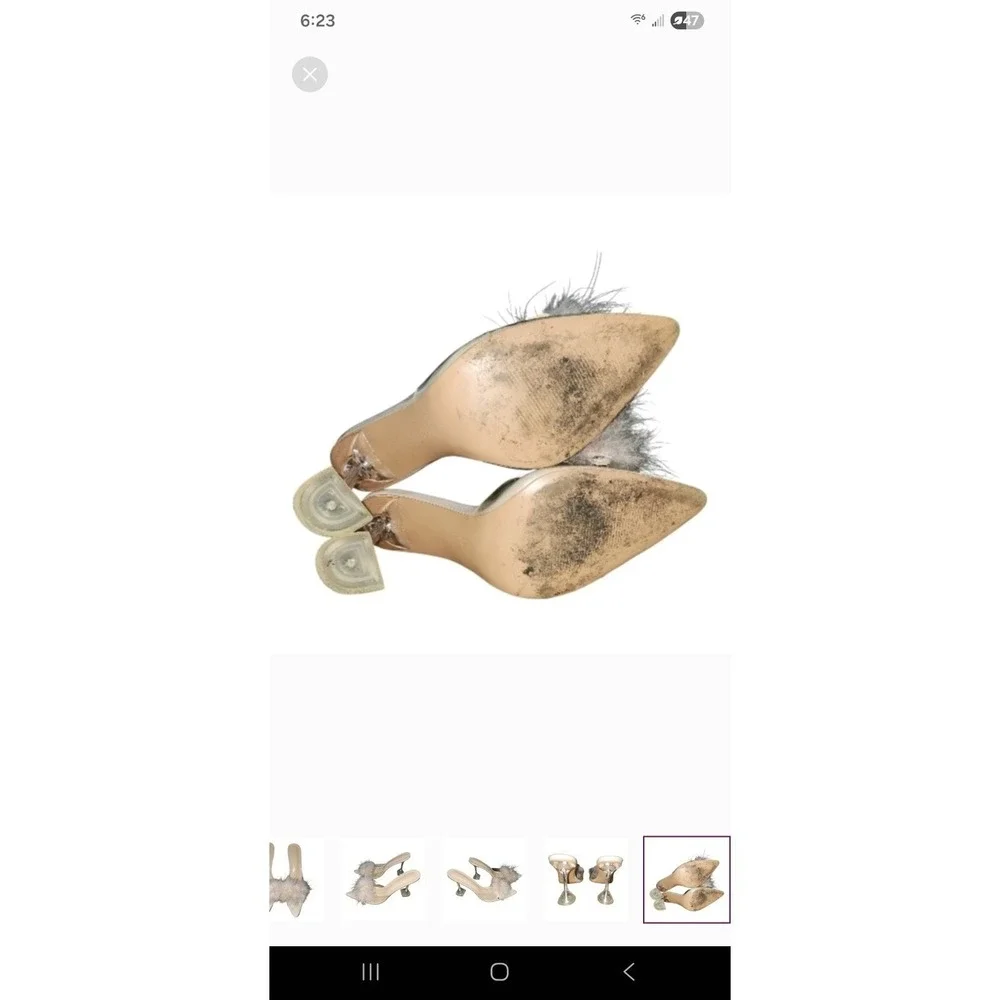 Vintage Europen Leather‎ feather heels